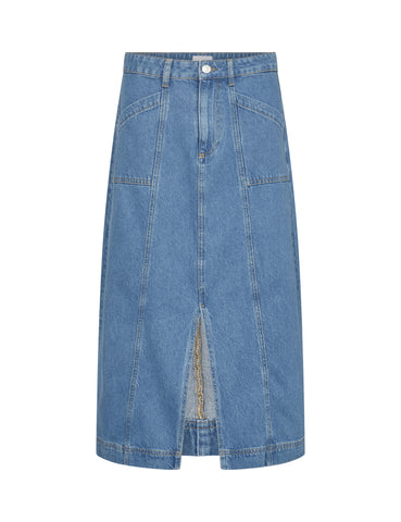 Levete Room Frilla Skirt in Medi Blue Denim