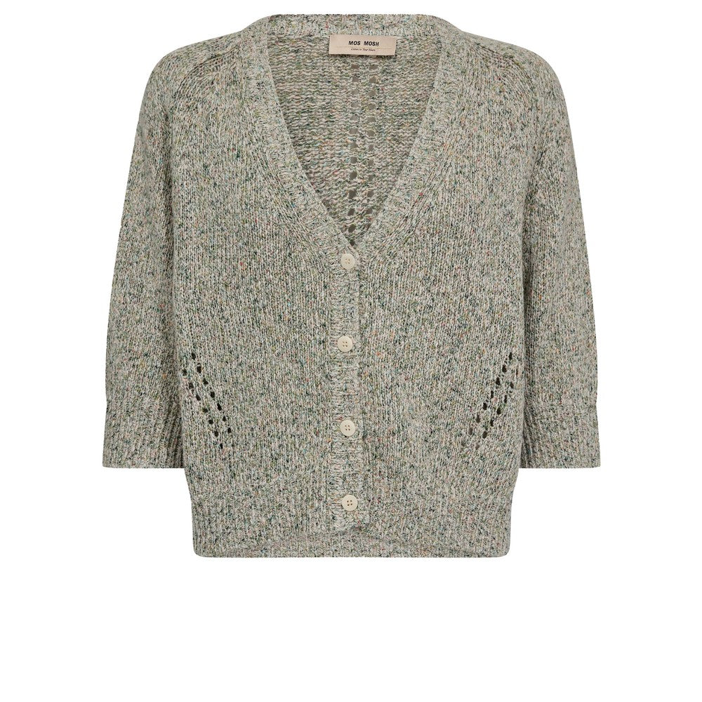 Mos Mosh Lizet Camelot Knit Cardigan in Turf Green – blue Saffron