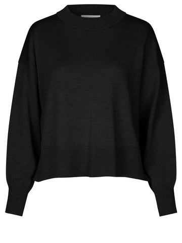 Rosemunde Lille Merino Wool Sweater in Black W0116
