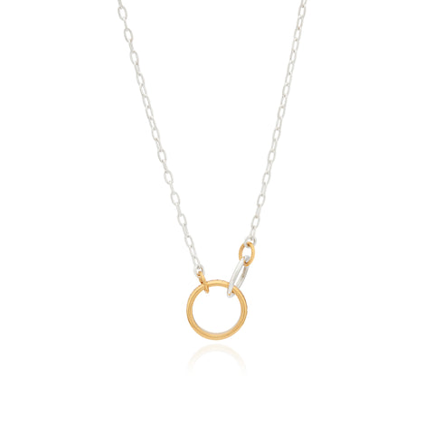 Anna Beck Intertwined Circles Necklace in Silver & Gold NK10487 TWT