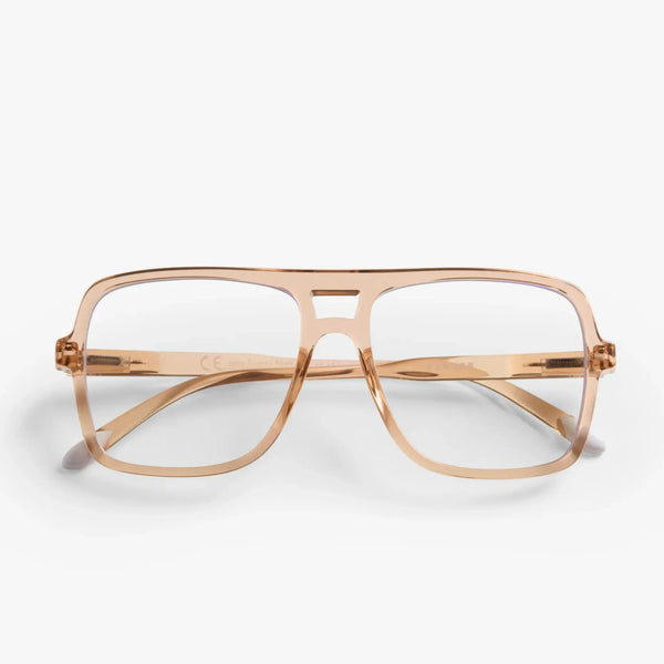 Barner Jake Glossy Rose Glasses Rose gold eyeglasses on a white background