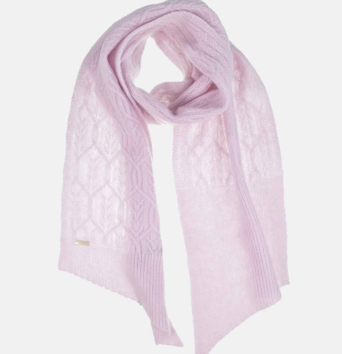 Seeberger Cable Knit Cashmere Silk Scarf in Lilac