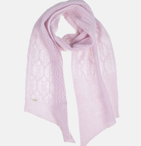 Seeberger Cable Knit Cashmere Silk Scarf in Lilac