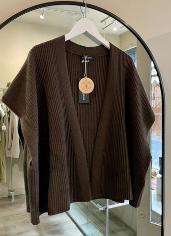 Seeberger Cashmere Short Sleeve Vest in Teak 19592-0