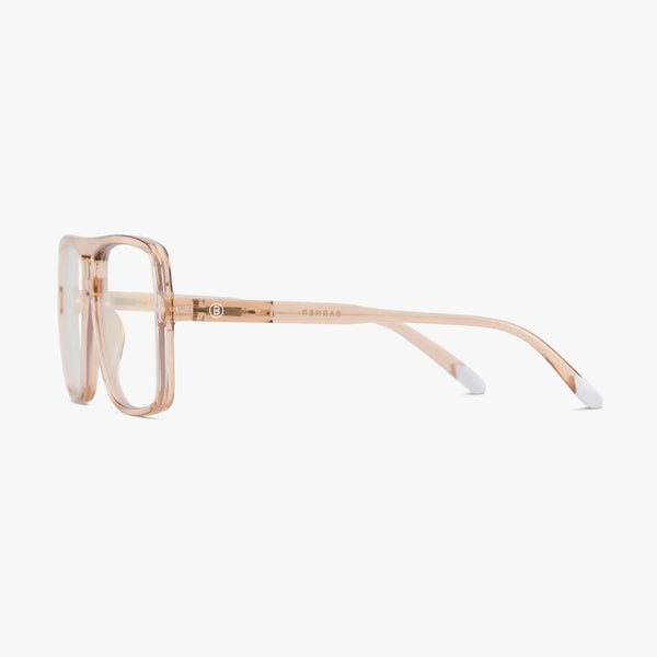 Barner Jake Glossy Rose Glasses Pair of glasses with a beige frame on a white background