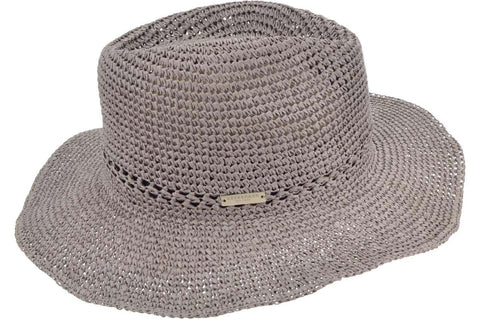 Seeberger Fine Paper Crochet Hat in Flannel Grey 80369