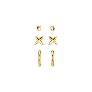 Orelia Polished Cross & Micro Hoop Earrings 6 Pack ORE29985