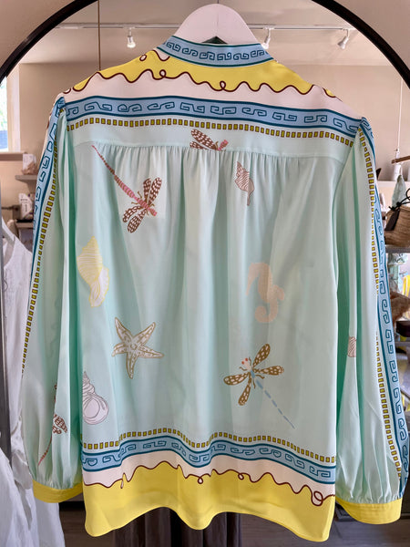 Herzens Blouse in Turquoise Yellow 6095