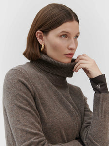 Rosemunde Laica Wool & Cashmere Pullover 1440 in Brown Grey Melange