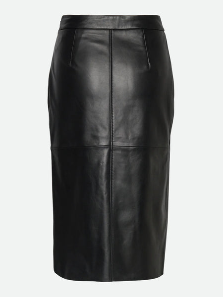 Rosemunde Leather Skirt in Black, pencil skirt