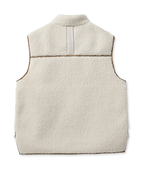 Mos Mosh Rowe Teddy Waistcoat in Ecru