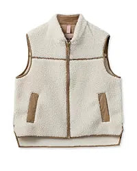 Mos Mosh Rowe Teddy Waistcoat in Ecru