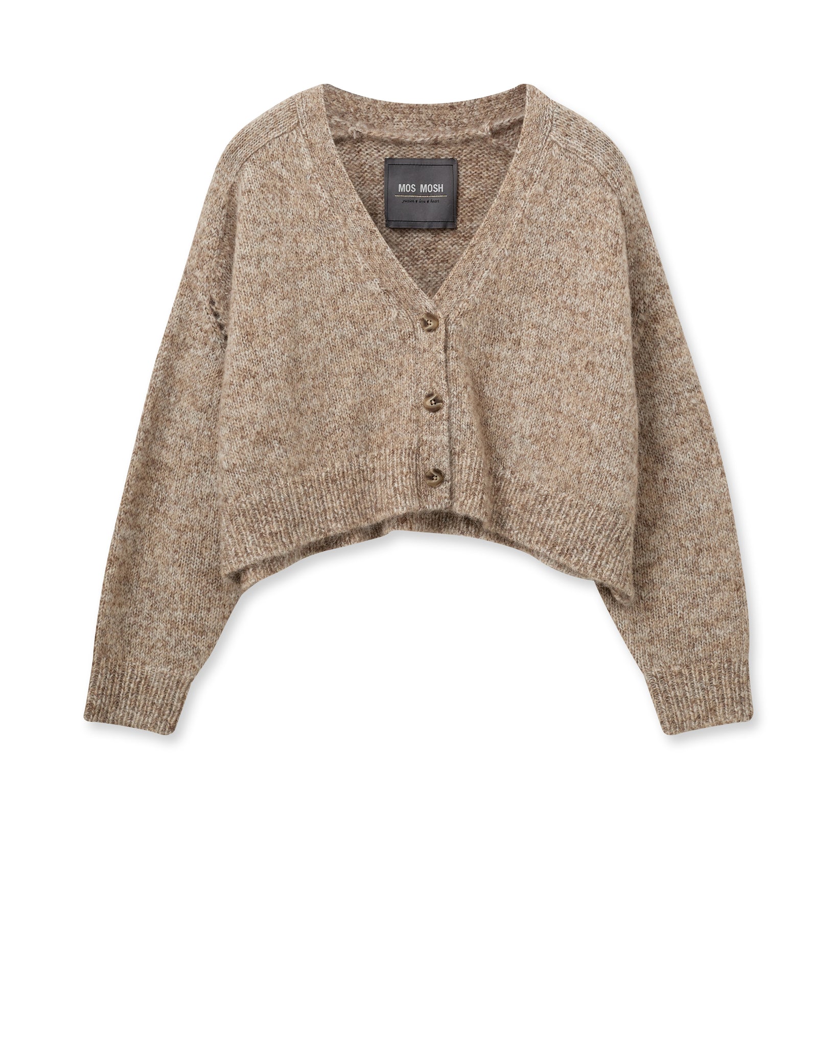 Mos Mosh Zela Warm Knit Cardigan in Tannin