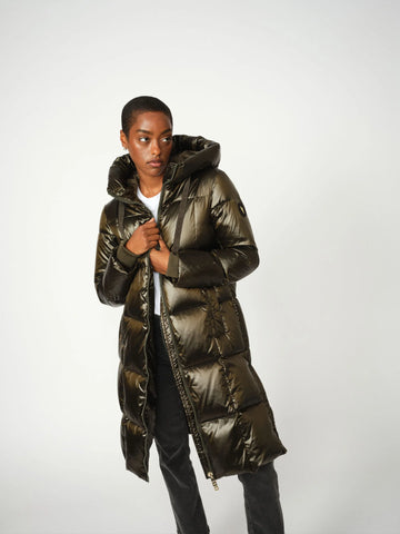 Mos Mosh Nova Metallic Down Jacket in Forest Night