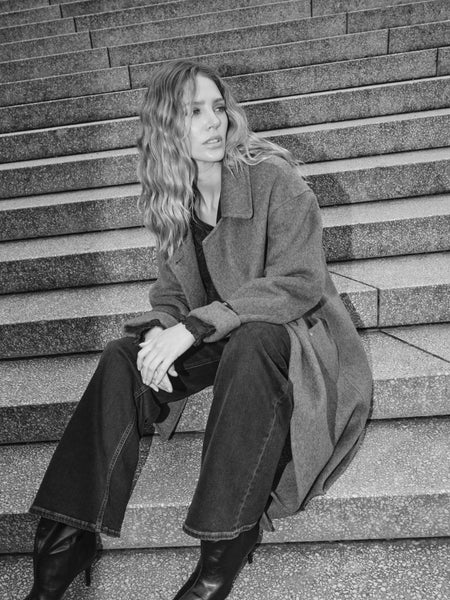 Mos Mosh Lucca Barkley Wool Coat in Phantom