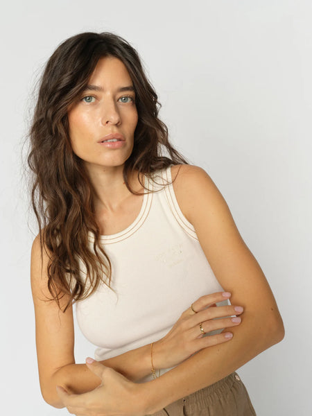 Mos Mosh Ara Rib Tank Top in Ecru