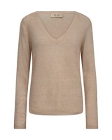 Mos Mosh Mape Sophia V-Neck Knit in Doeskin