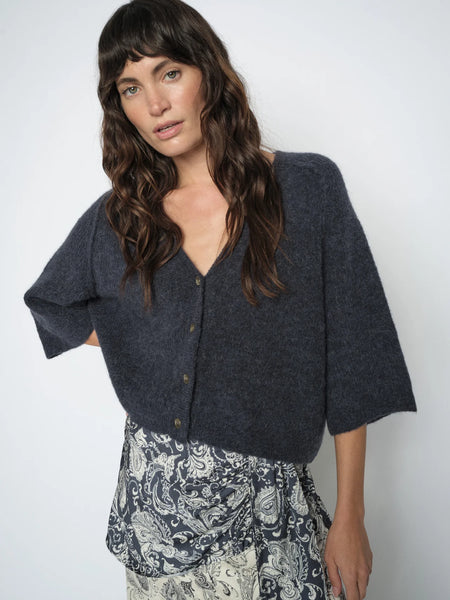 Mos Mosh Thora Lizet Knit Cardigan in India Ink