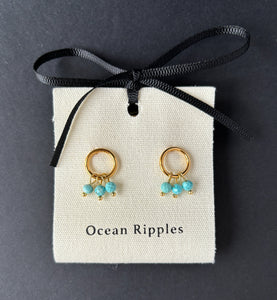 Ocean Ripples Turquoise Fan Earrings 18E 27