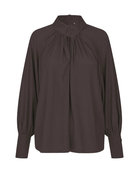Dea Kudibal Madelaine Blouse with Drape Detail in Soli