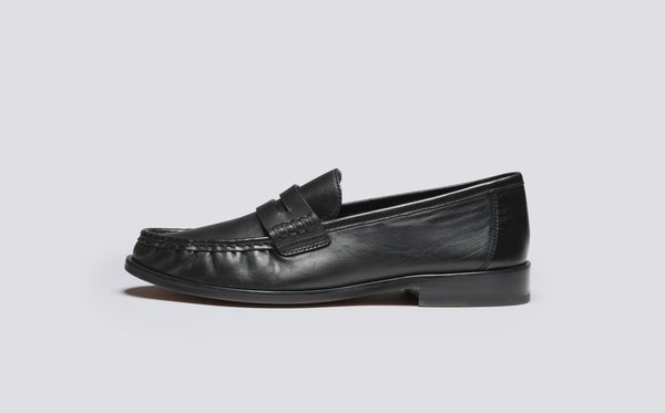 Grenson Susanna Black Nappa Leather Loafer