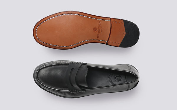 Grenson Susanna Black Nappa Leather Loafer