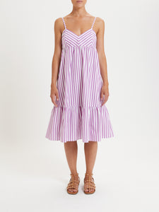 *LAST ONE!* Penny Black Flared Dress Coricato Dress in Violet Stripe