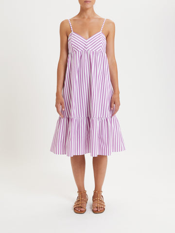 *LAST ONE!* Penny Black Flared Dress Coricato Dress in Violet Stripe