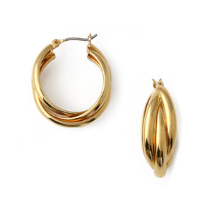 Orelia Interlocking Hoop Earrings