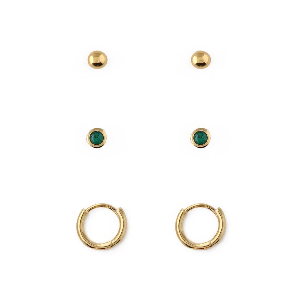 Orelia Swarovski Stud & Hoop Earring Set