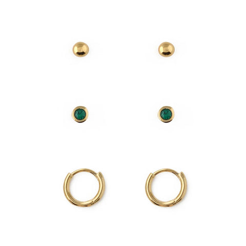 Orelia Swarovski Stud & Hoop Earring Set