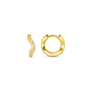 Orelia Fine Pave Micro Hoop Earrings in Gold ORE29995