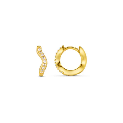 Orelia Fine Pave Micro Hoop Earrings in Gold ORE29995