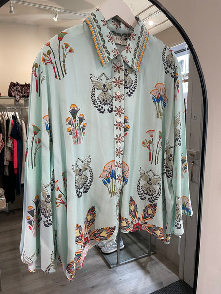 Inoa Bonnie Top in Pistacia Vera/Aqua