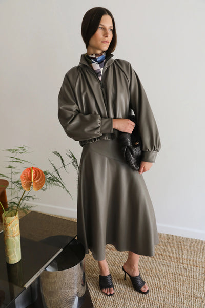 Vivere Salomi Fauz Leather Bomber Jacket