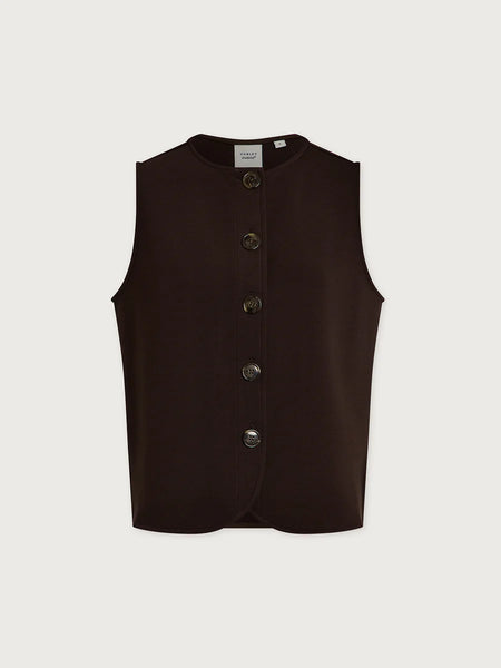 Varley Josie Button Through Tank in Coffee Bean
