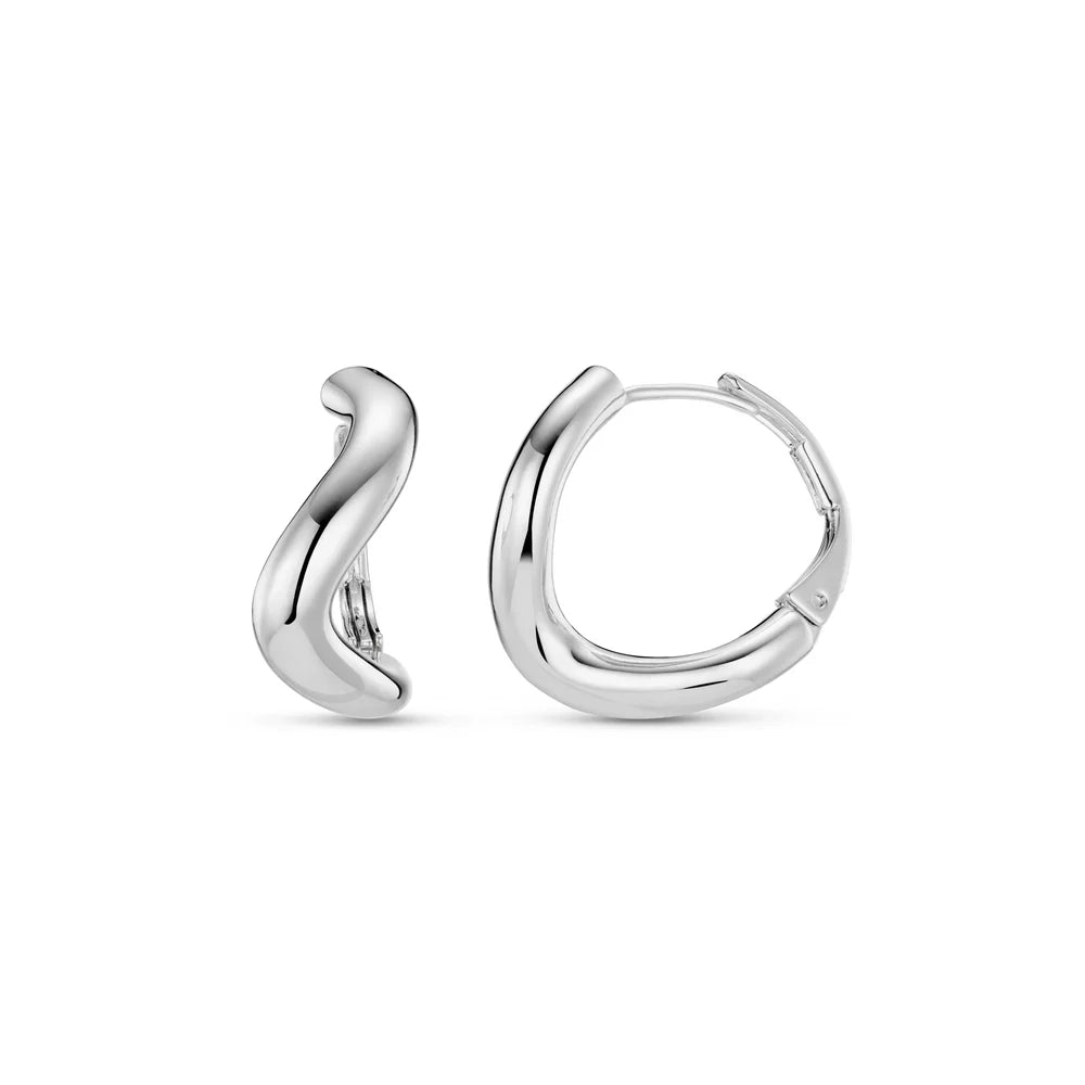 Orelia Round Wave Chunky Hoop Earrings