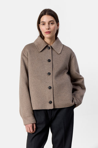 Levete Room Owa Jacket in Taupe Gray, Wool