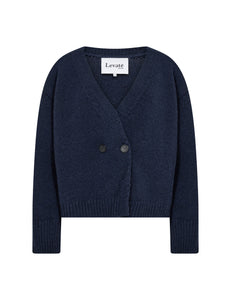 Levete Room Perle Cardigan in Mood Indigo, Navy Cardigan, Wool and Cashmere