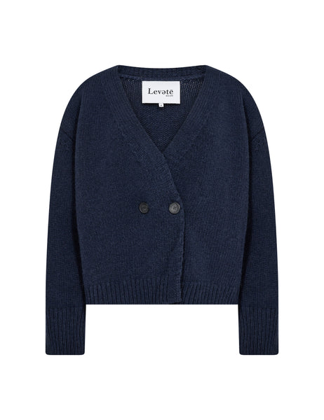 Levete Room Perle Cardigan in Mood Indigo, Navy Cardigan, Wool and Cashmere