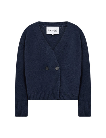 Levete Room Perle Cardigan in Mood Indigo, Navy Cardigan, Wool and Cashmere