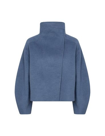 Levete Room Owa 32 Jacket in Vintage Indigo Blue jacket shown from the back on a white background