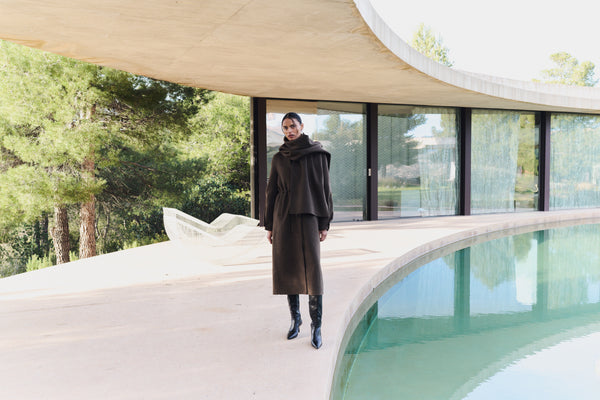 Levete Room Owa 33 Jacket in Coffee Melang