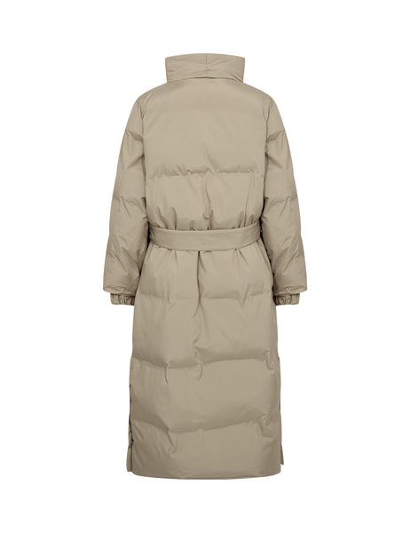 Levete Room Mona 4 Jacket in Aluminium Beige puffer coat on a white background