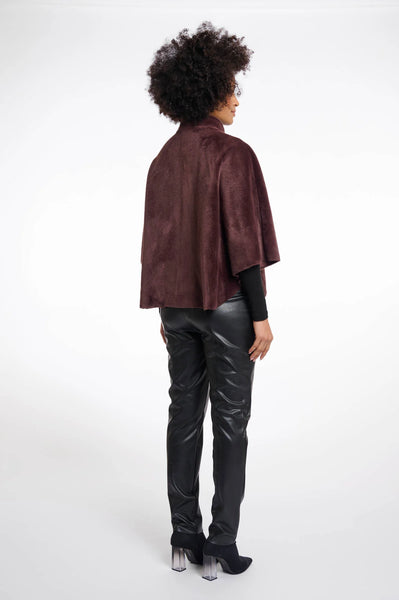 Rino & Pelle Dewi Faux Fur Cape in Chocolate Bean
