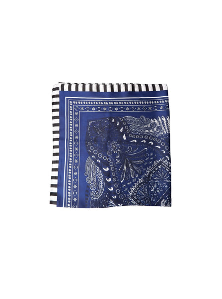 Black Colour Tressa Mini Scarf in Navy