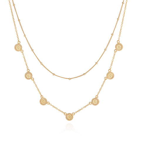 Anna Beck Double Chain Necklace in Gold 4047N GLD