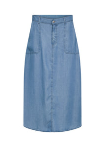 Soya Concept Liv Skirt in Blue Chambray 40574