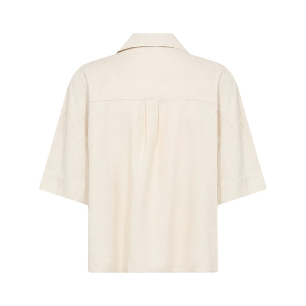 Soya Concept Ina 71 Shirt in Sand Beige cape-style garment on a white background