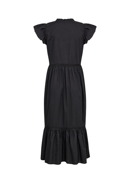 Soya Concept Caliste 26 Dress in Black Black dress with ruffled sleeves on a white background